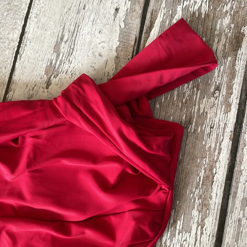 One Shoulder Scrunched Tankini & Bottoms - S